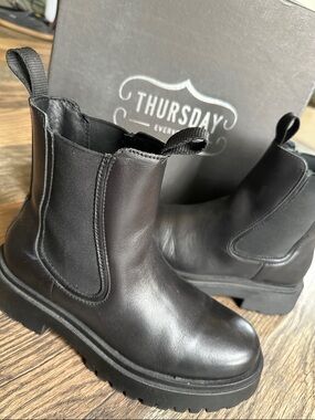 Thursday Boot Company Black Leather Chelsea Combat Boots